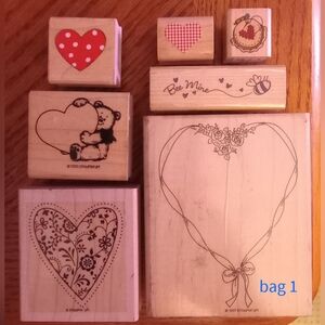 Heart themed Wooden rubber stamps